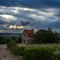 Heavy Clouds over a country house in Argentina