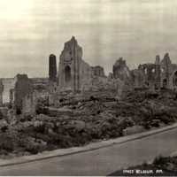 Ruins of Ypres after World War II in Belgium