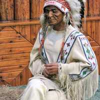 Native American Chief Wax Figure at Native Indian Museum, Banff National Park