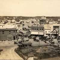 Downtown Lacombe in 1908 in Alberta, Canada