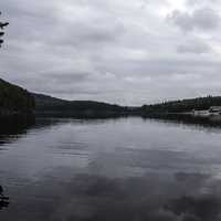 Cloudy landscape over the lake at Algonquin Provincial Park, Ontario