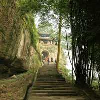 Steep path up to the front gate of Fishing Town in Chongqing, China