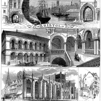 An 1873 engraving of sights around Bristol in England