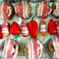 Bacon Wrapped Pretzels and peppers