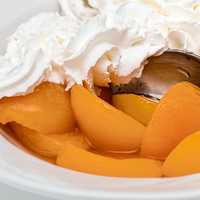 Peach Cake with Whipped Cream