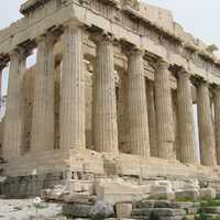 Side of the Parthenon in Athens, Greece