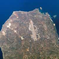 Aerial view of Chania International Airport in Greece