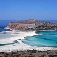 Seaside and island landscape in Crete, Greece