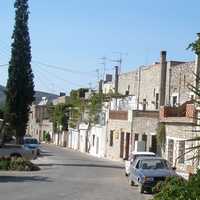 View of the village of Mesta in Chios, Greece