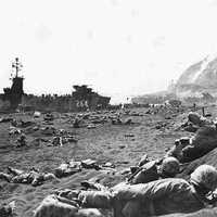1st Battalion 23rd Marines at Yellow Beach at Iwo Jima, World War II