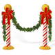 Candycane Poles with Mistletoe Christmas Decorations