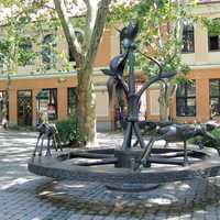 A statue in the city centre in Kaposvar, Hungary