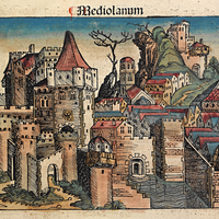 Woodcut of Milan in 1493