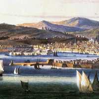 Painting of Genoa in 1810 in Italy