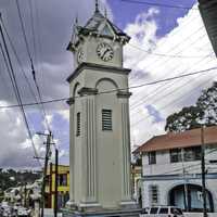 Clock Tower in the Center of Town in Claremont, Jamaica