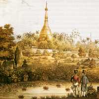 Shwedagon Pagoda in 1800s