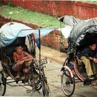 Covered Bicycle Transport in Kathmandu, Nepal