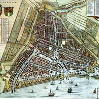 Map of Rotterdam in 1652 by Willem and Joan Blaeu, Netherlands