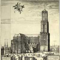Utrecht Cathedral before the collapse of the nave, Netherlands