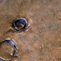Craters on Mars top view