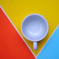 Cup on three Colored Background