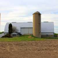 Farm buildings and silo