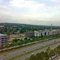 View of Blue Area from Jinnah Avenue in Islamabad, Pakistan