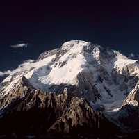 Snowy peak on the border of Pakistan and China