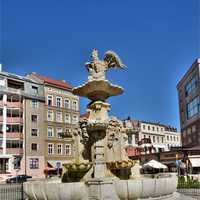 The fountain of the White Eagle in Szczecin, Poland
