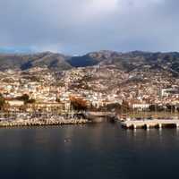 Funchal, Madeira Island, Portugal city and mountains