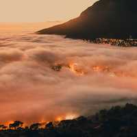 City Shrouded by Clouds in Cape Town, South Africa
