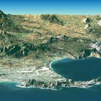 Elevation Map of Cape Town, South Africa