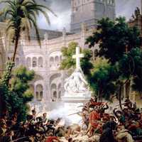 Assault of the French army at Santa Engracia Monastery in Zaragoza, Spain