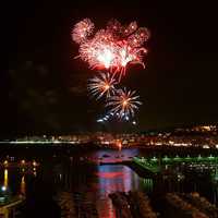 Blanes' fireworks in Spain at night