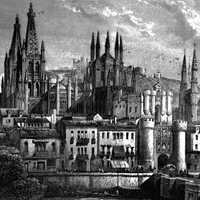 Burgos centre around 1850 in Spain