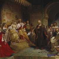 Columbus meets monarchs of spain