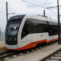 Line L1 Alicante Tram near Sangueta stop in Spain