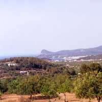 Sant Antoni de Portmany from afar in Ibiza, Spain
