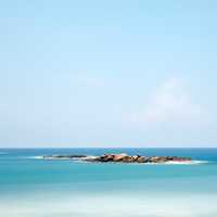 Rock Island in the ocean in Sri Lanka