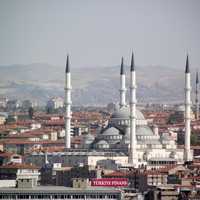 Cathedral and architecture in cityscape in Ankara, Turkey