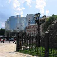 St. Sophia's square with buildings in Kiev, Ukraine