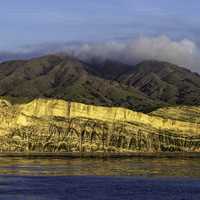 Rugged shoreline landscape of Santa Cruz Island in Channel Islands National Park, California