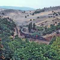 Westbound Train moving across the landscape