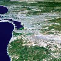 Satellite View of San Diego and Tijuana, Mexico