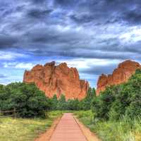 Road to the rocks of the Gods at Garden of the Gods, Colorado