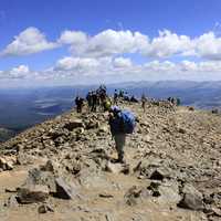 Hikers at the Summit at Mount Elbert, Colorado
