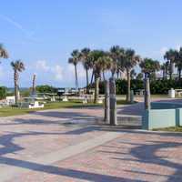 Frank Rendon Park with trees and Square in Daytona Beach Shores, Florida