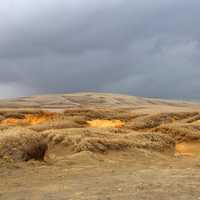 Sand Dunes Under the Cloudy Skies in Hawaii