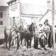 Early settlers plow the road for Main Street in Blackfoot, Idaho
