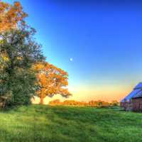 Barn and landscape at Charles Mound, Illinois